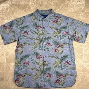 Freenote Cloth Hawaiian Shirt Mens M Blue Tropical Floral USA Japan Cotton
